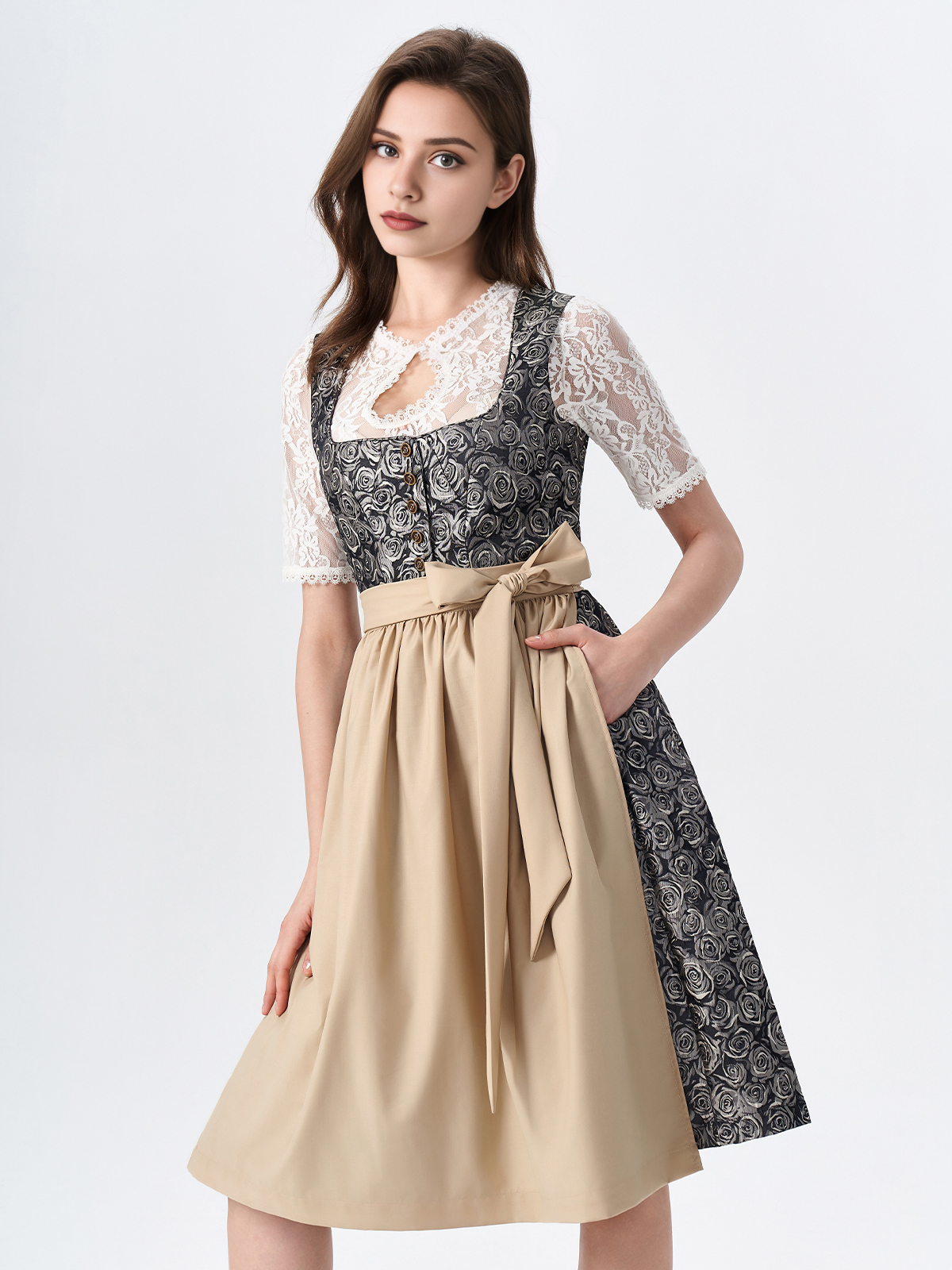 Modernes Dirndl in Gelb – perfekt für den urbanen Style