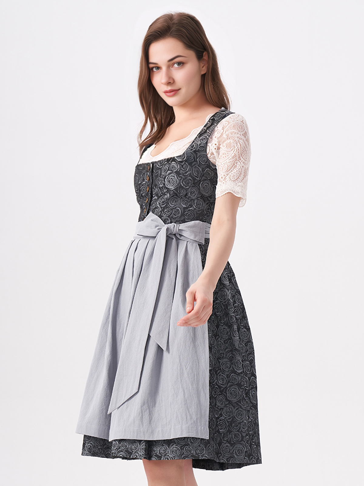 Modernes blaues Ehreer-Dirndl mit Reißverschluss