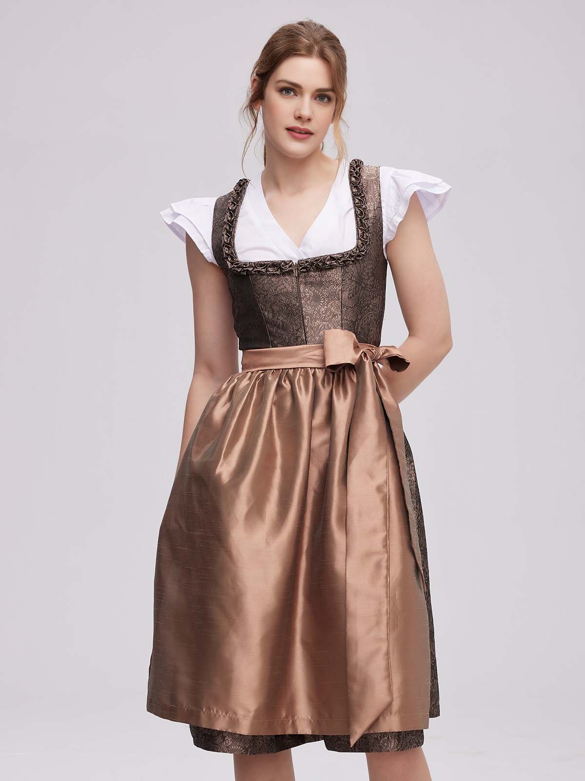 Ein elegantes samtdirndl rot mit raffiniertem Dekolleté