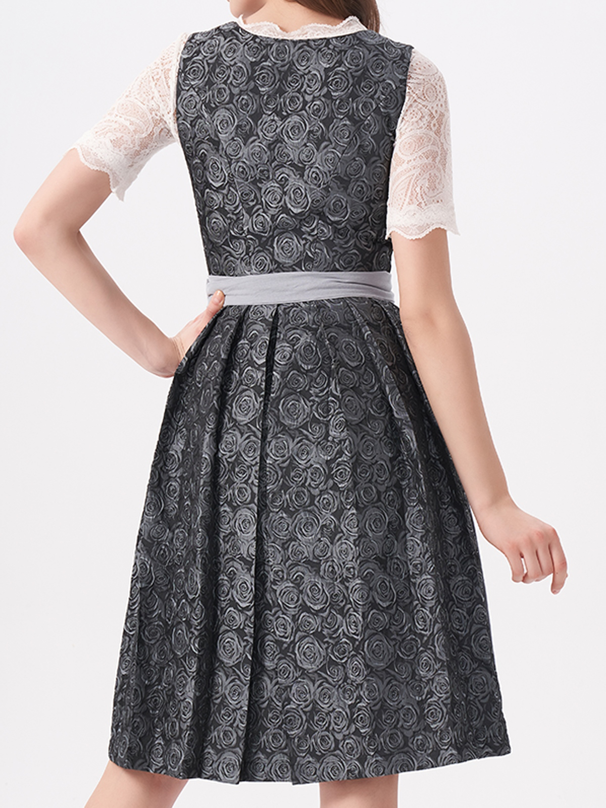Elegantes blaues Midi Dirndl