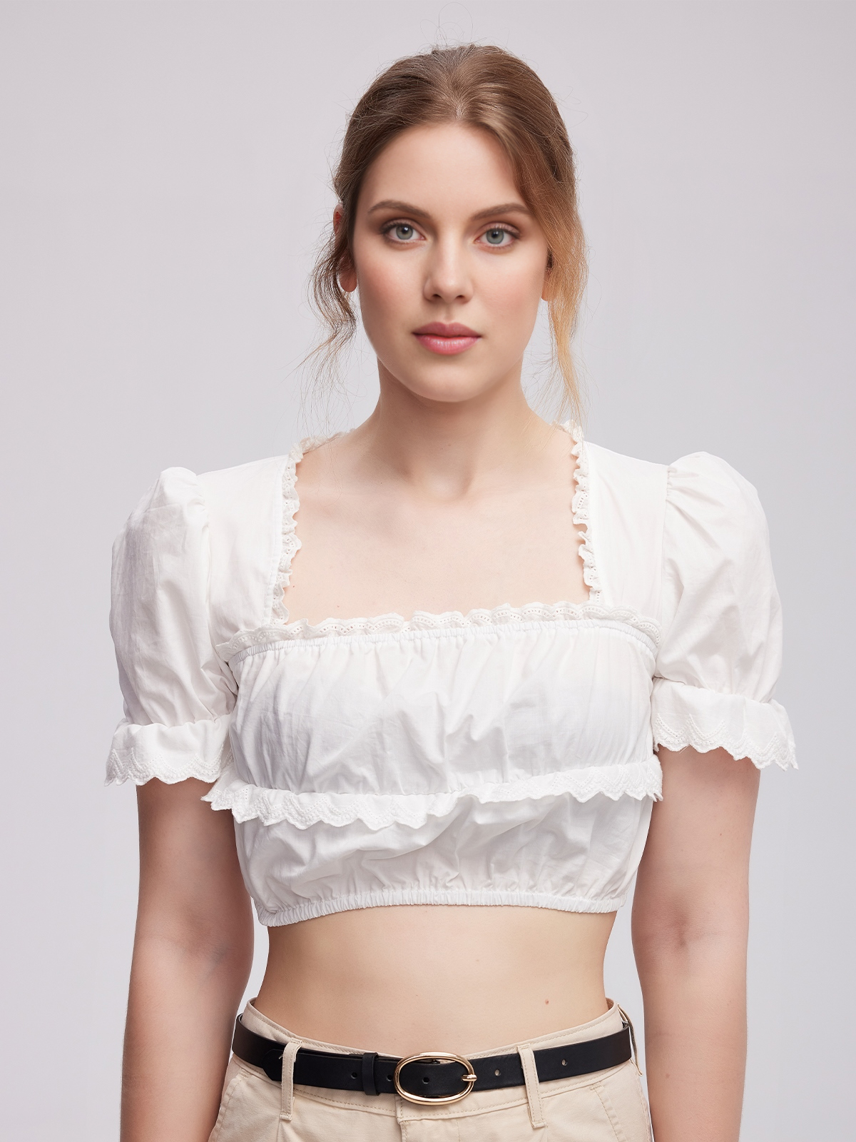 Dirndlbluse langarm weiß