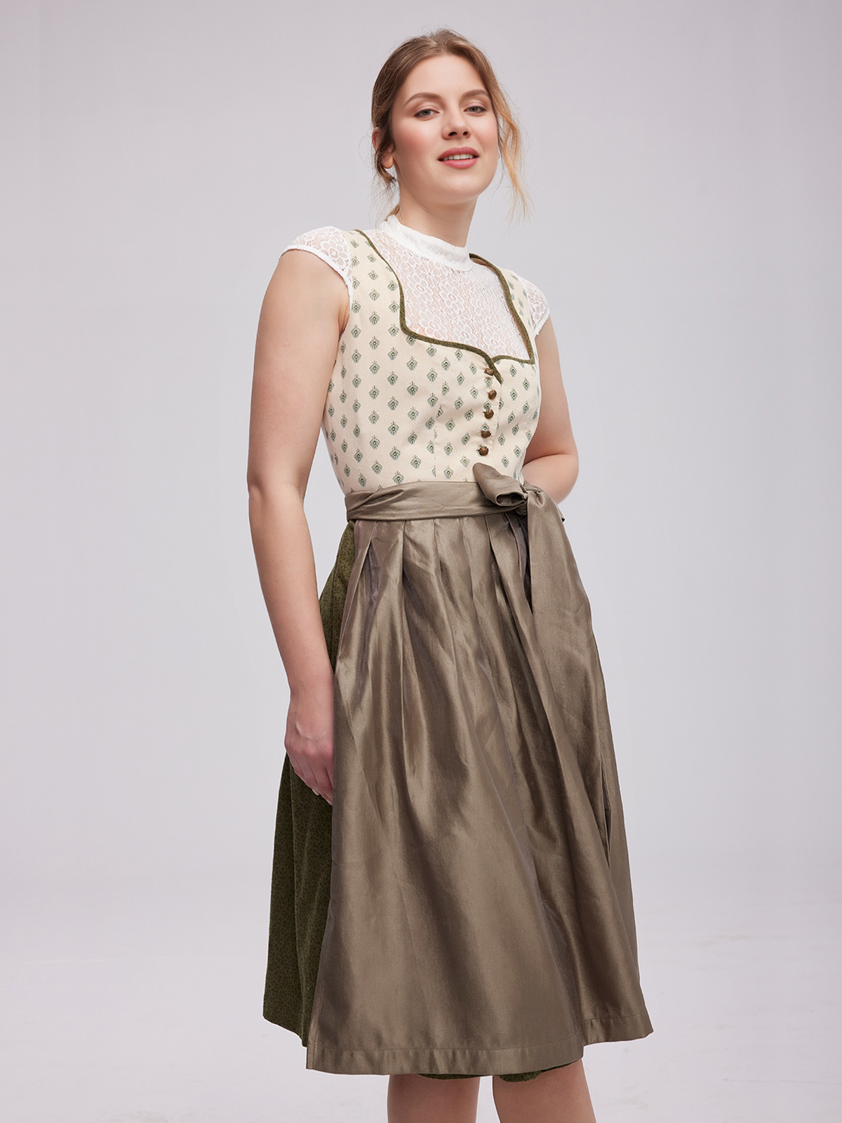 Dirndl Grün in Gelb-Grün-Kombination